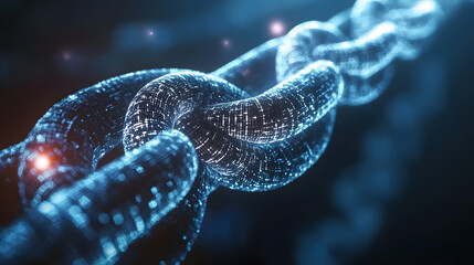 Poster - Futuristic blockchain technology transformation digital network visual art cyber environment abstract view innovative concept