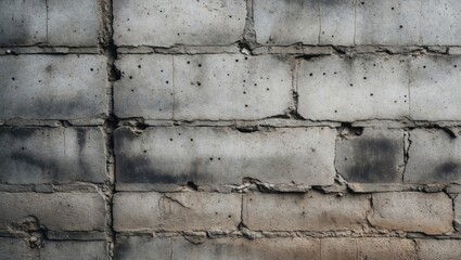 Wall Mural - Weathered concrete wall texture with cracks and stains suitable for industrial or architectural backgrounds.