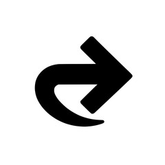 Aufkleber - right arrow icon, direction symbol, minimalist design, black color