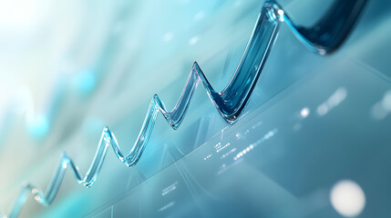 Poster - Dynamic financial growth curves in abstract glassy style modern business environment digital visualization economic insights