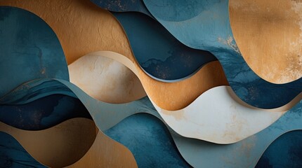 Poster - Textured Abstract Waves in Earthy Tones for Modern Wallpaper and Background Design