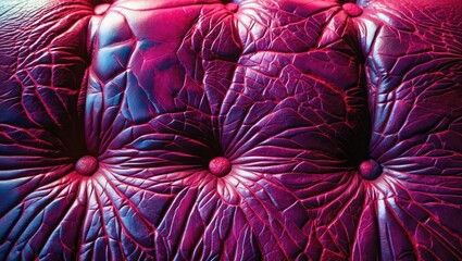 Poster - Rich vinous leather texture closeup highlighting intricate patterns ideal for design and upholstery projects