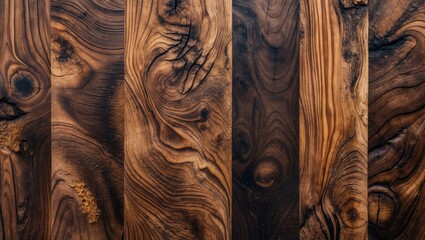 Poster - Walnut wood grain texture seamless background for design and creative projects showcasing natural organic patterns and earthy tones