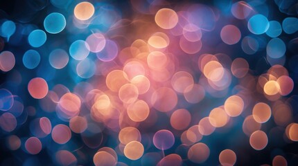 Poster - Colorful abstract bokeh background with soft round lights creating a dreamy and festive atmosphere suitable for various design projects