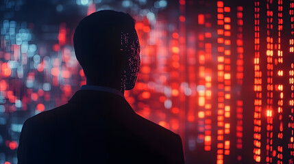Poster - Luxury ai-driven investment bot analyzing market trends digital realm technology insights futuristic environment close-up view innovation