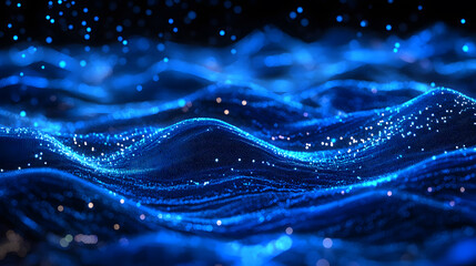 Poster - Dynamic digital trading visualization luxury deep blue chart with neon highlights abstract environment futuristic viewpoint