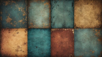 Poster - Antique grunge textured background with varied color patterns creating a vintage atmosphere suitable for creative projects and designs