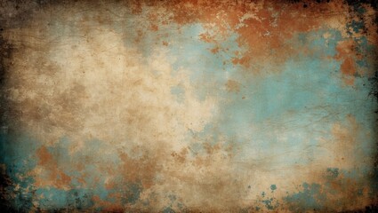 Poster - Textured vintage grunge background in soft beige and blue tones ideal for design projects and artistic applications.