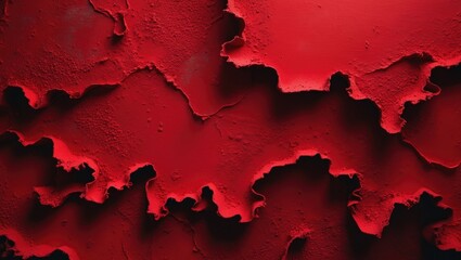 Fototapete - Vibrant red textured abstract background with rough, layered surfaces and depth, perfect for artistic and design applications.