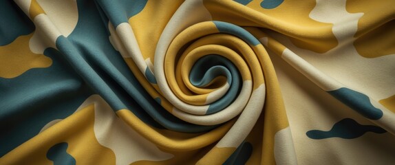Aufkleber - Sandy sepia camouflage fabric texture with smooth folds for military-themed design and abstract textile applications.