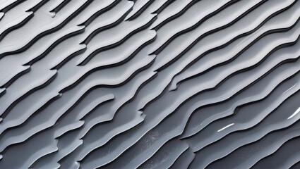 Poster - Textured metallic surface with slotted pattern showcasing waves and grooves ideal for backgrounds, wallpapers, or industrial design elements