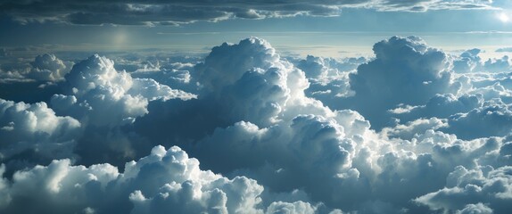 Aufkleber - Expansive gray cumulus clouds create a dramatic and evocative backdrop, perfect for creative design projects and atmospheric visuals.