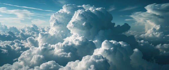 Aufkleber - Dramatic gray cumulus clouds create an expansive backdrop ideal for creative design and imagery, capturing the essence of nature's beauty.