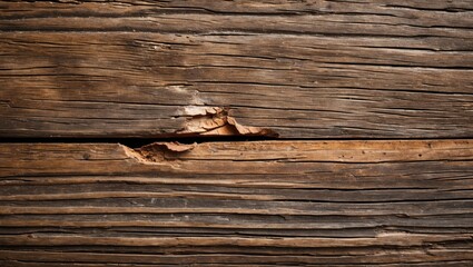 Aufkleber - Detailed close-up of aged wooden surface showcasing small nicks and cracks highlighting rustic texture and natural wear over time.