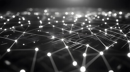 Poster - Futuristic monochrome circuit board design tech lab digital art high-tech environment abstract viewpoint innovation concept