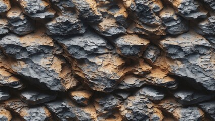Aufkleber - Sedimentary rock surface with textured patterns showcasing natural erosion and color variations for backgrounds or geological themes.