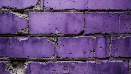 Poster - Purple concrete wall texture with vintage appeal, showcasing weathered bricks and a distinct close-up view for artistic backgrounds.