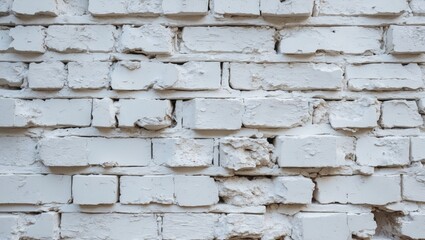 Poster - Textured Whitewashed Brick Wall with Vintage Appeal and Rustic Charm for Interior and Exterior Design Applications