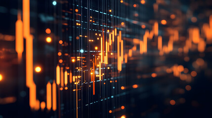 Poster - Luminous ai finance visualization abstract insights on digital market trends and financial data analysis