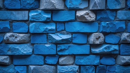 Poster - Textured blue stone wall background with a unique design ideal for artistic and creative applications.
