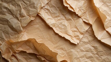 Poster - Crumpled brown paper texture background ideal for creative and artistic design projects