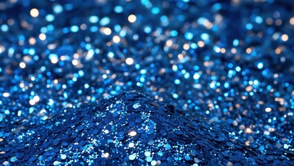 Aufkleber - Sparkling blue glitter texture with shimmering lights perfect for festive backgrounds and creative projects