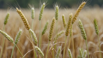 Poster - Golden Barley Field Capturing the Beauty of Hordeum Murinum in Natural Landscape Elements