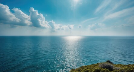 Poster - Scenic Seascape with Blue Waters and Dramatic Skies Perfect for Adding Custom Text or Quotes