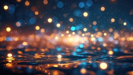 Aufkleber - Abstract night background with shimmering lights bokeh effect creating a vibrant and atmospheric ambiance for creative projects.
