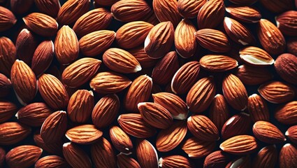 Aufkleber - Close-up of shelled almonds providing a rich texture and color, ideal for showcasing healthy food options in design projects.