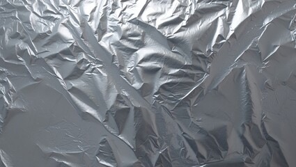 Aufkleber - Metallic silver foil textured background with crumpled surface reflecting light for creative design projects and elegant presentations