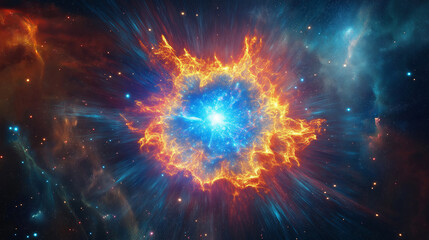 Wall Mural - A stunning supernova explosion with radiant cosmic dust.