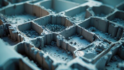 Poster - Concrete cores close-up revealing intricate textures, compositions, and structural details of hardened concrete in a detailed photographic representation.