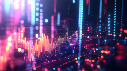 Poster - Dynamic data visualization global markets ultrahd vibrant stock trend prediction digital environment abstract concept