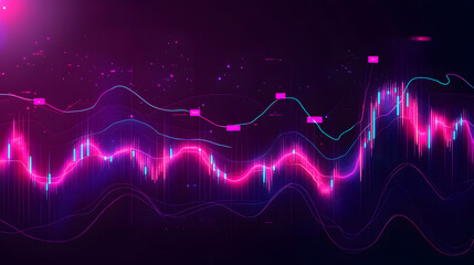 Poster - Dynamic financial data visualization digital space infographic vibrant design wide view ai-powered insights