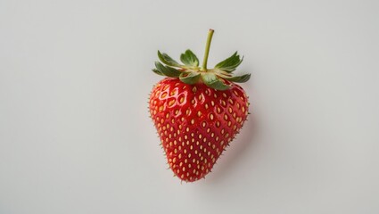 Aufkleber - Vibrant Fresh Strawberry Isolated on White Background Highlighting Its Juicy Texture and Natural Colorful Appeal