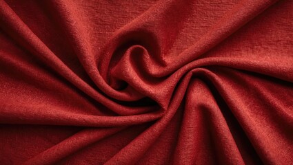 Poster - Luxurious red fabric texture background showcasing natural textile qualities for fashion and design applications.
