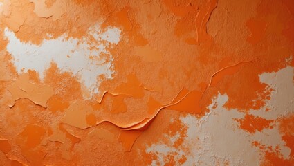 Poster - Textured Orange Wall Abstract Background with Stucco Finish and Copy Space for Creative Design Projects and Bright Art Aesthetics