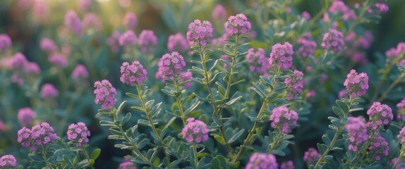Fototapete - Beautiful Pink Shrubby Cinquefoil Flowers with Soft Focus Background and Empty Copy Space for Text or Advertisement