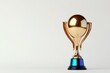 © Nikolai - Shiny golden trophy stands proudly on minimalistic background, s