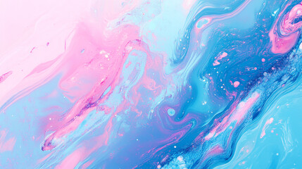 Poster - Abstract pink and blue swirl paint texture background design art fluid color style image mixed marble