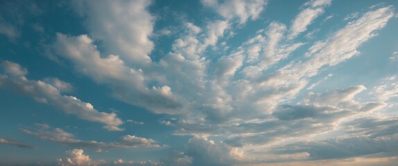 Aufkleber - Dramatic Sky with Vivid Clouds and Blue Background for Nature and Weather Themes