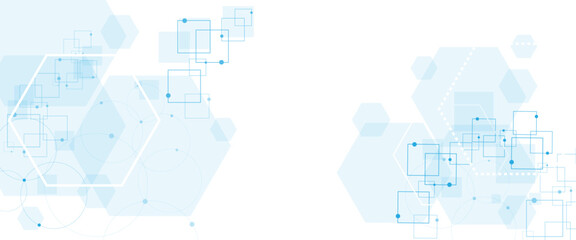 Aufkleber - Blue and white background, technology background design and communication connection.
