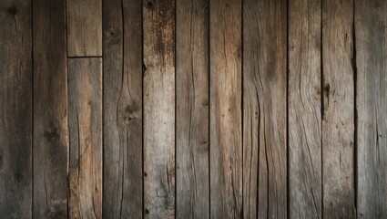 Poster - Rustic wooden wall texture with weathered planks showcasing natural grain patterns and aged character for background or design use.