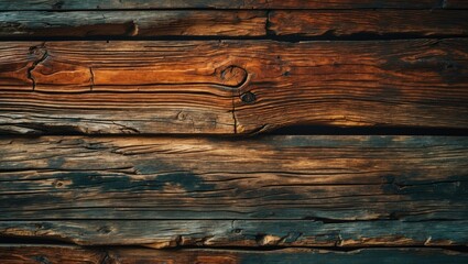 Poster - Rustic old wood texture background with rich colors and natural imperfections for design and artistic projects.
