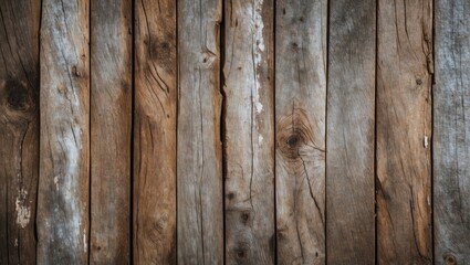 Poster - Rustic wooden backdrop with textured planks showcasing weathered grains and natural imperfections for creative design projects.