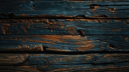 Poster - Dark weathered wooden texture with rustic charm perfect for backgrounds and design projects emphasizing vintage aesthetics.