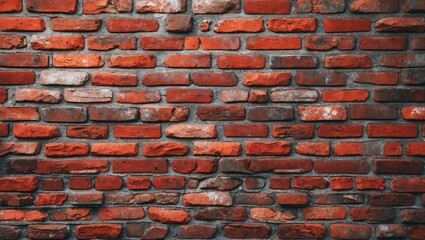 Poster - textured red brick wall background with varying shades and patterns for architectural and design app