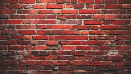 Poster - vintage red brick wall texture background with authentic weathered details suitable for various arti