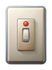 Fototapete - A light switch with a red button on it. The switch is white and silver